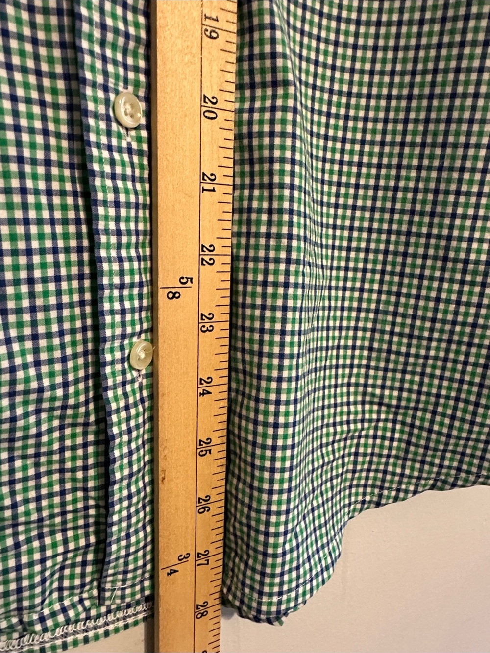 Ralph Lauren Green and White Check Ruffled collar Shirt - Picture 5 of 7